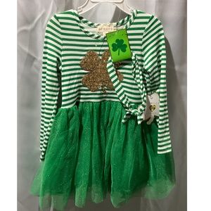 Girls 2 pc St. Patrick’s long sleeve dress, with headband NWT